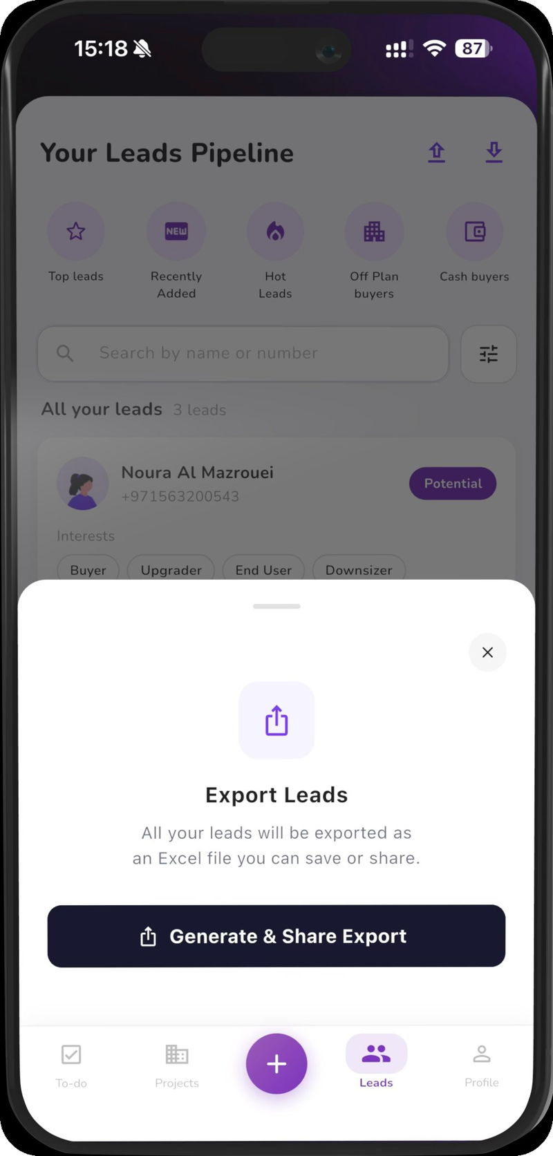 Export leads