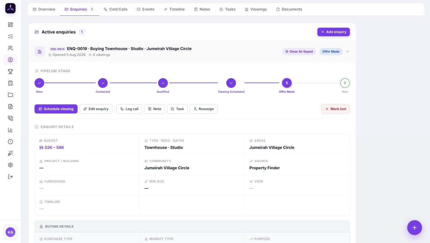 Contact timeline view